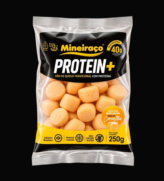 Embalagem do pão de queijo proteico Protein+ Mineiraço 250g